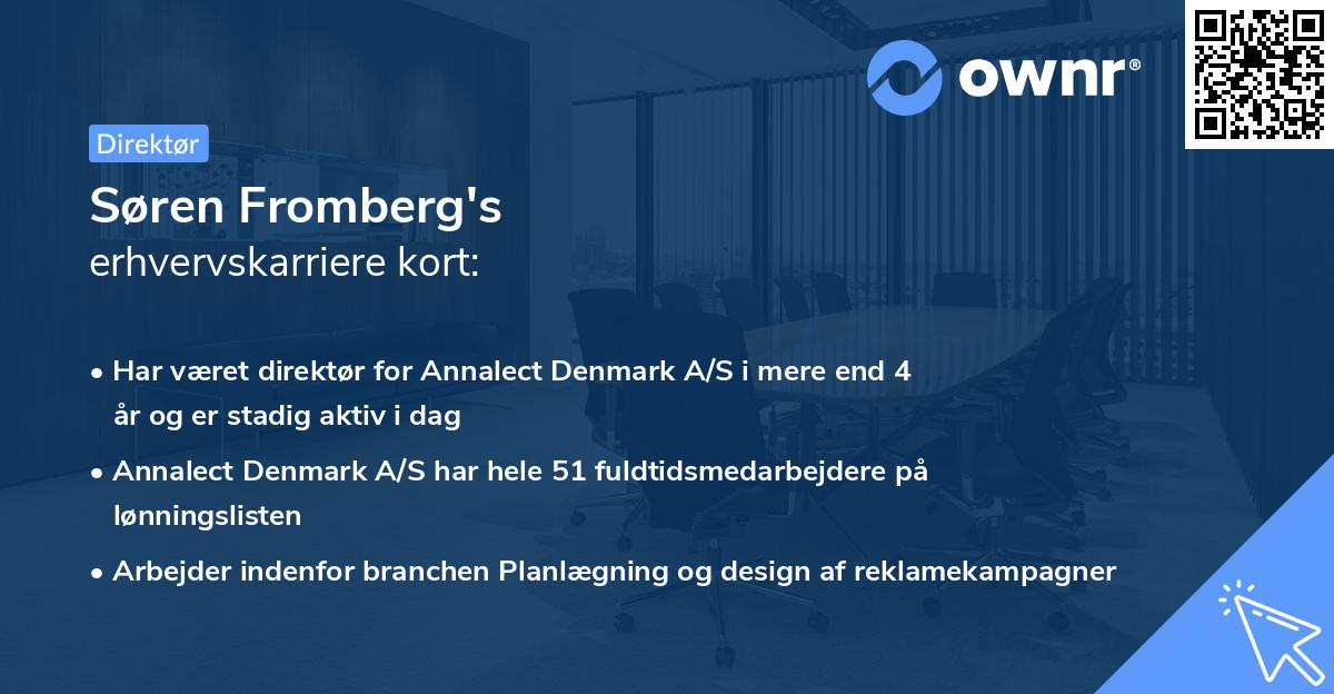 Søren Fromberg's erhvervskarriere kort