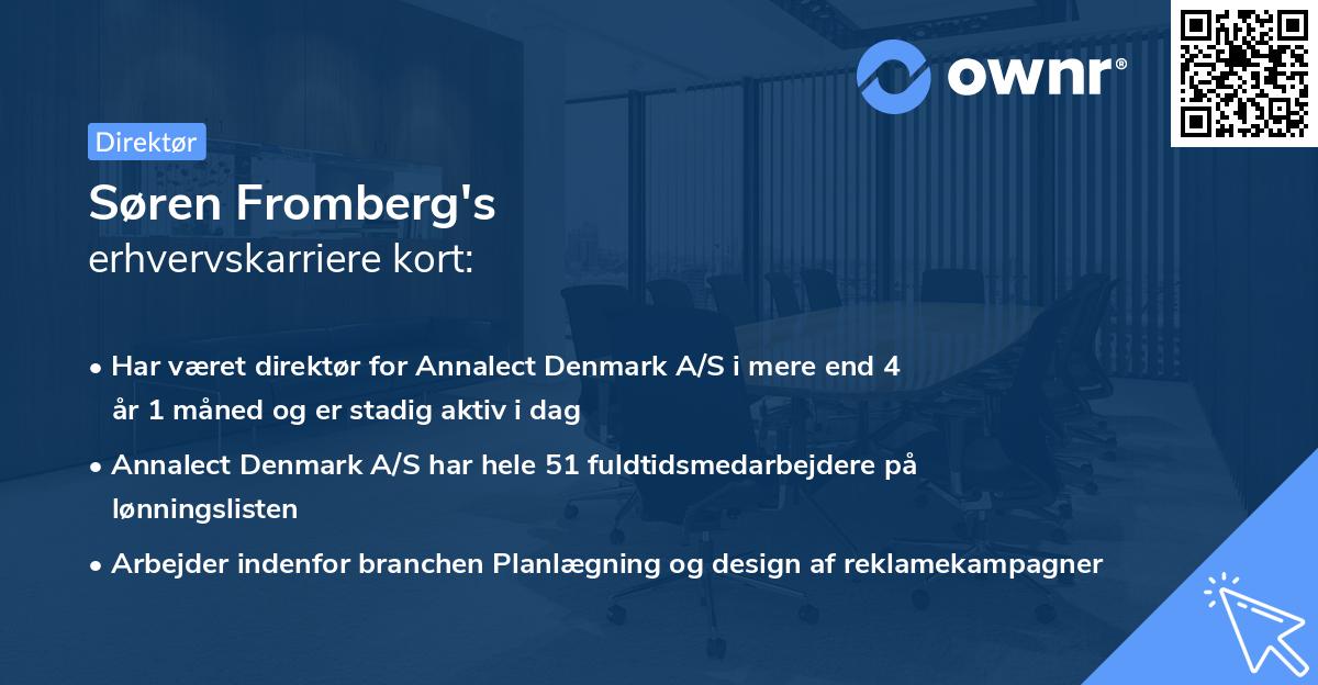 Søren Fromberg's erhvervskarriere kort