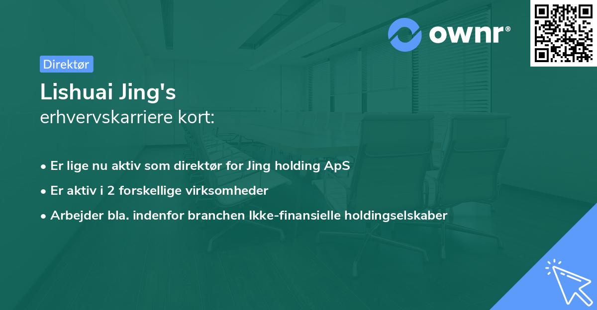 Lishuai Jing's erhvervskarriere kort