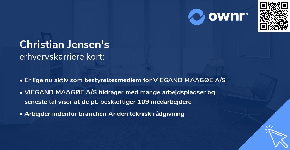 Christian Jensen's erhvervskarriere kort