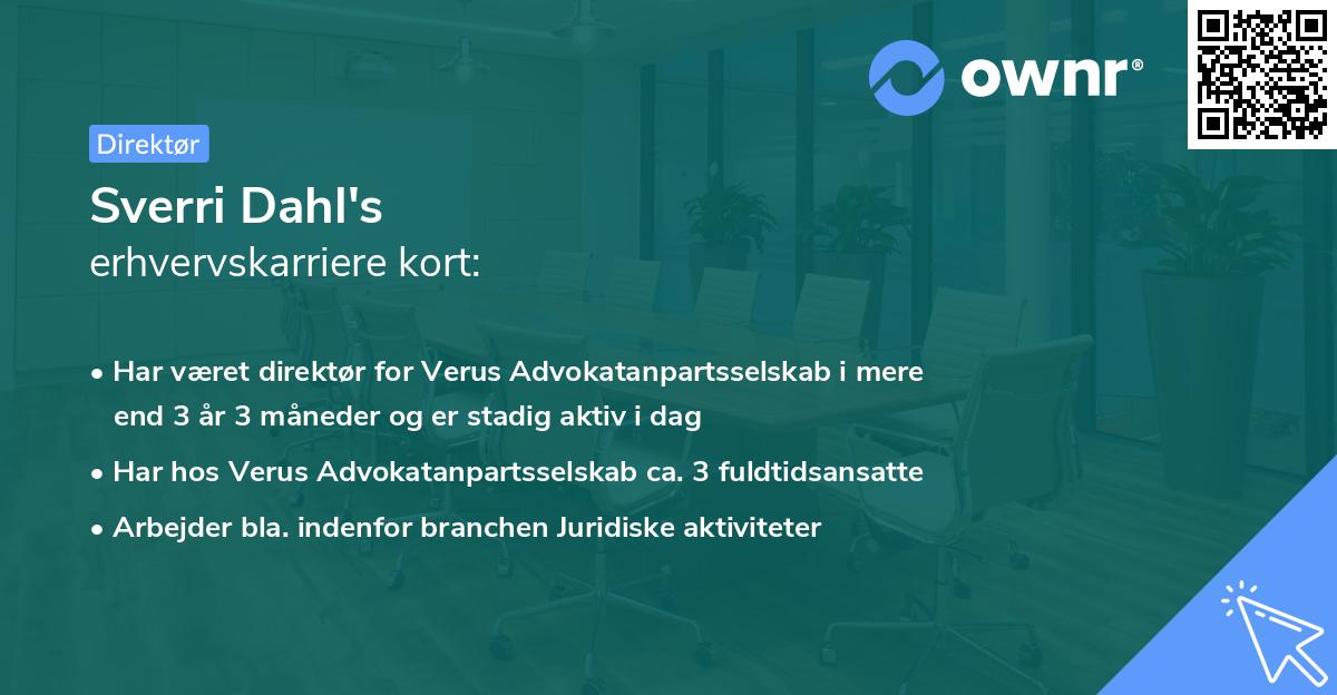 Sverri Dahl's erhvervskarriere kort