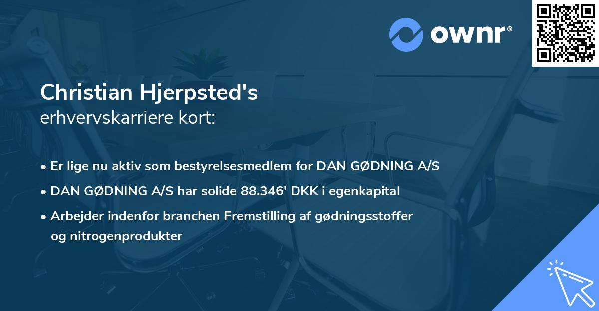 Christian Hjerpsted's erhvervskarriere kort