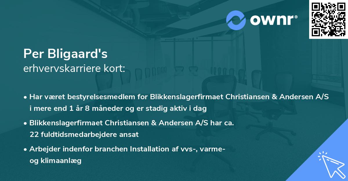 Per Bligaard's erhvervskarriere kort