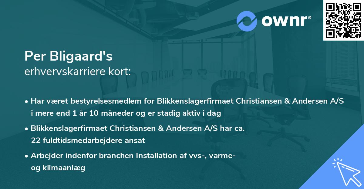 Per Bligaard's erhvervskarriere kort