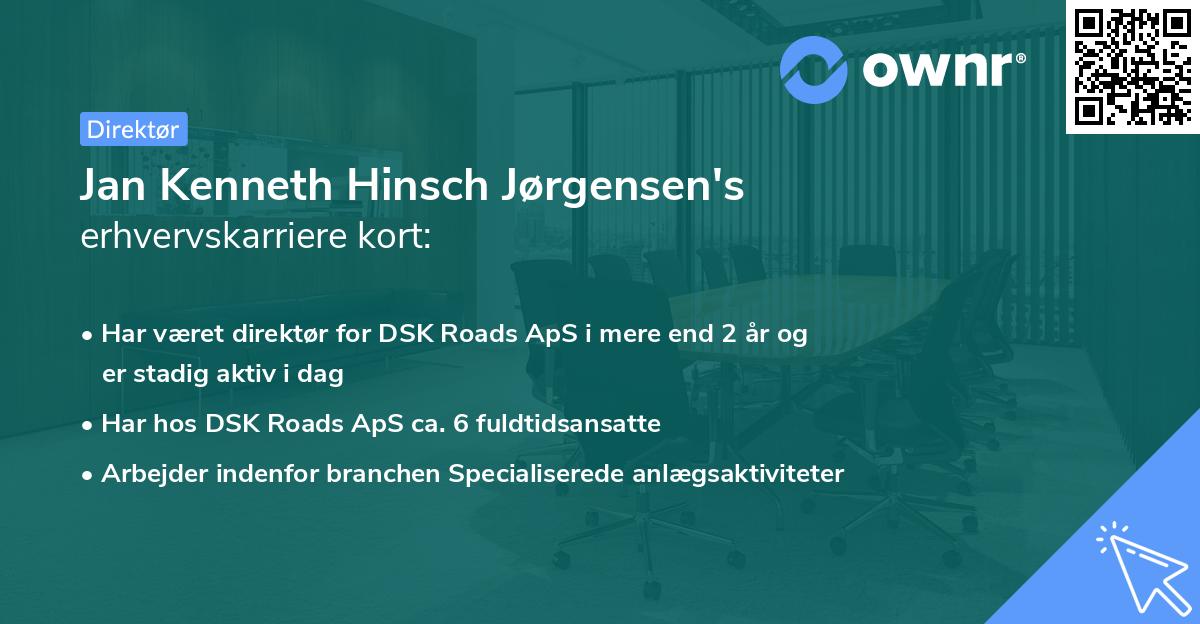 Jan Kenneth Hinsch Jørgensen's erhvervskarriere kort