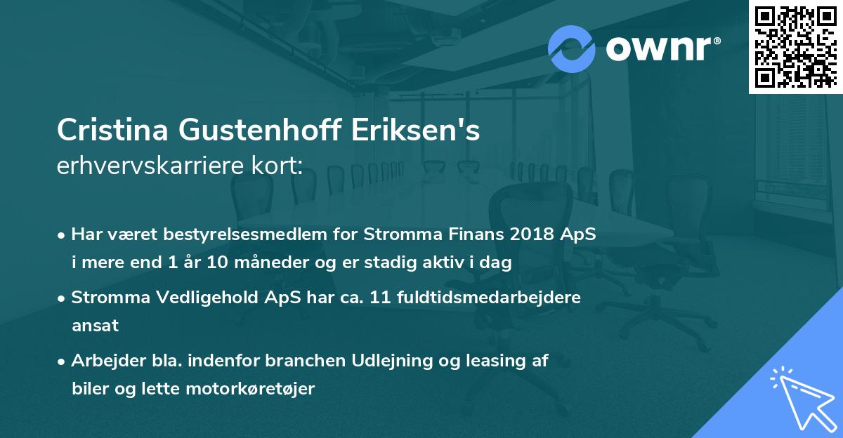 Cristina Gustenhoff Eriksen's erhvervskarriere kort