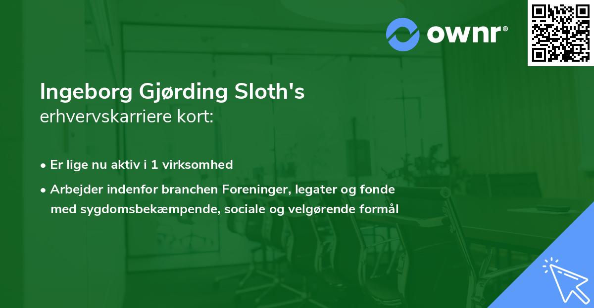 Ingeborg Gjørding Sloth's erhvervskarriere kort