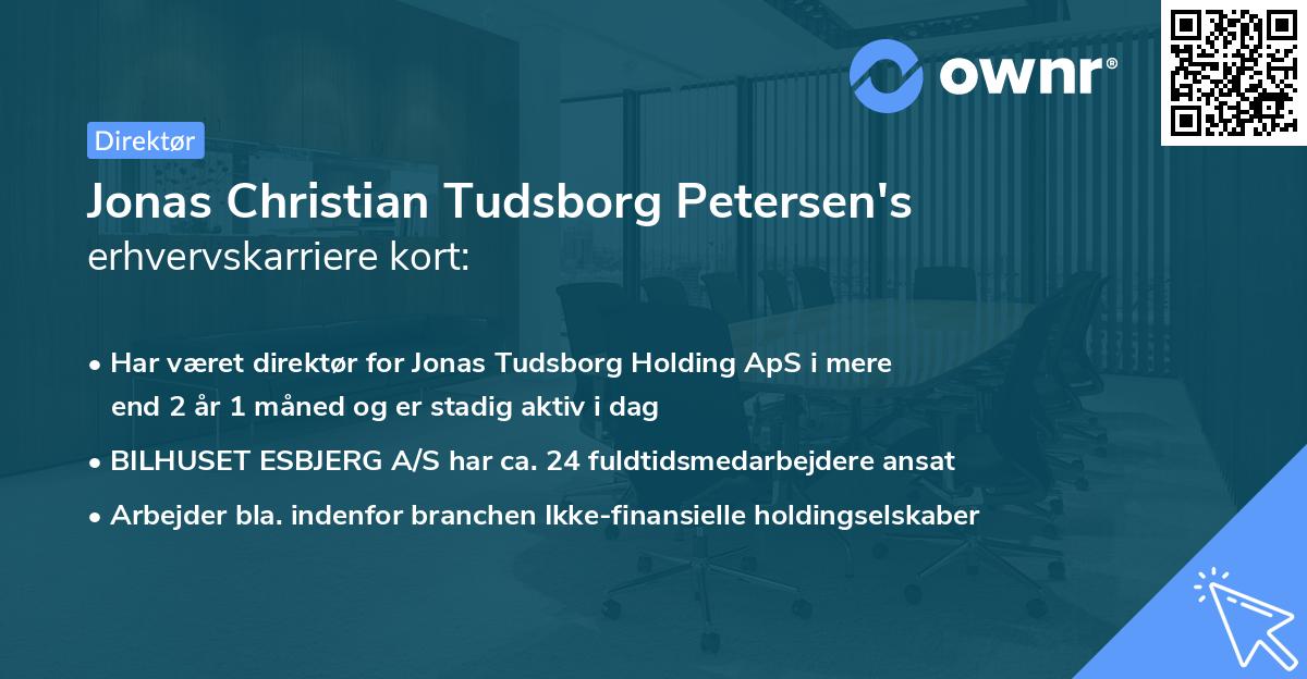 Jonas Christian Tudsborg Petersen's erhvervskarriere kort