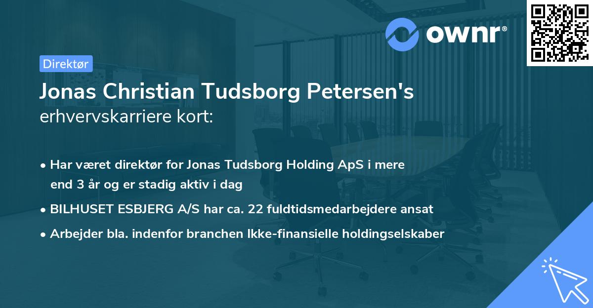 Jonas Christian Tudsborg Petersen's erhvervskarriere kort