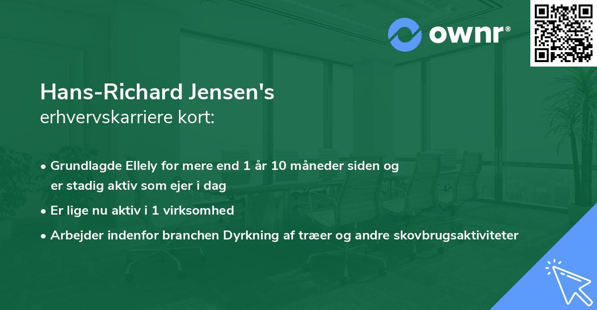 Hans-Richard Jensen's erhvervskarriere kort