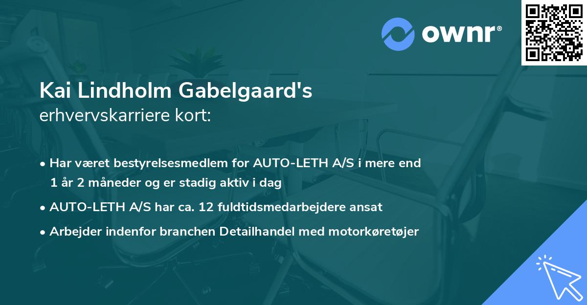 Kai Lindholm Gabelgaard's erhvervskarriere kort