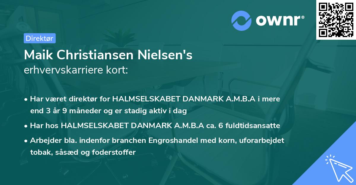 Maik Christiansen Nielsen's erhvervskarriere kort