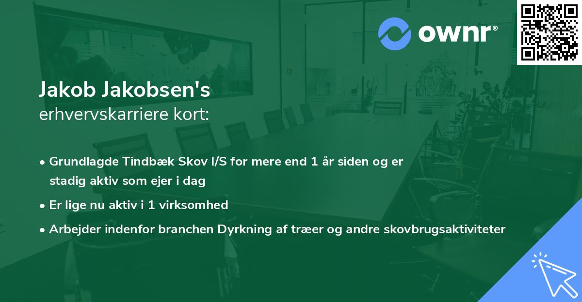Jakob Jakobsen's erhvervskarriere kort