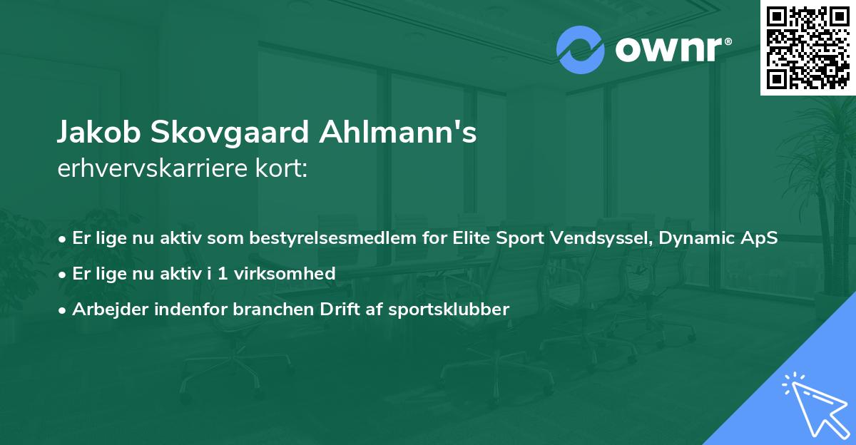Jakob Skovgaard Ahlmann's erhvervskarriere kort