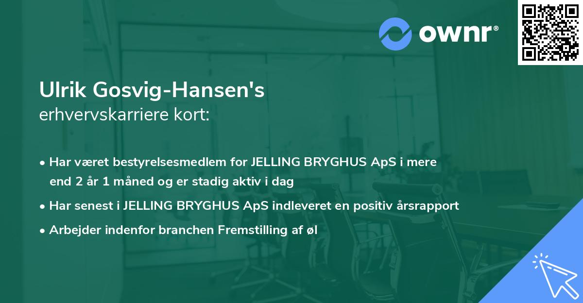 Ulrik Gosvig-Hansen's erhvervskarriere kort