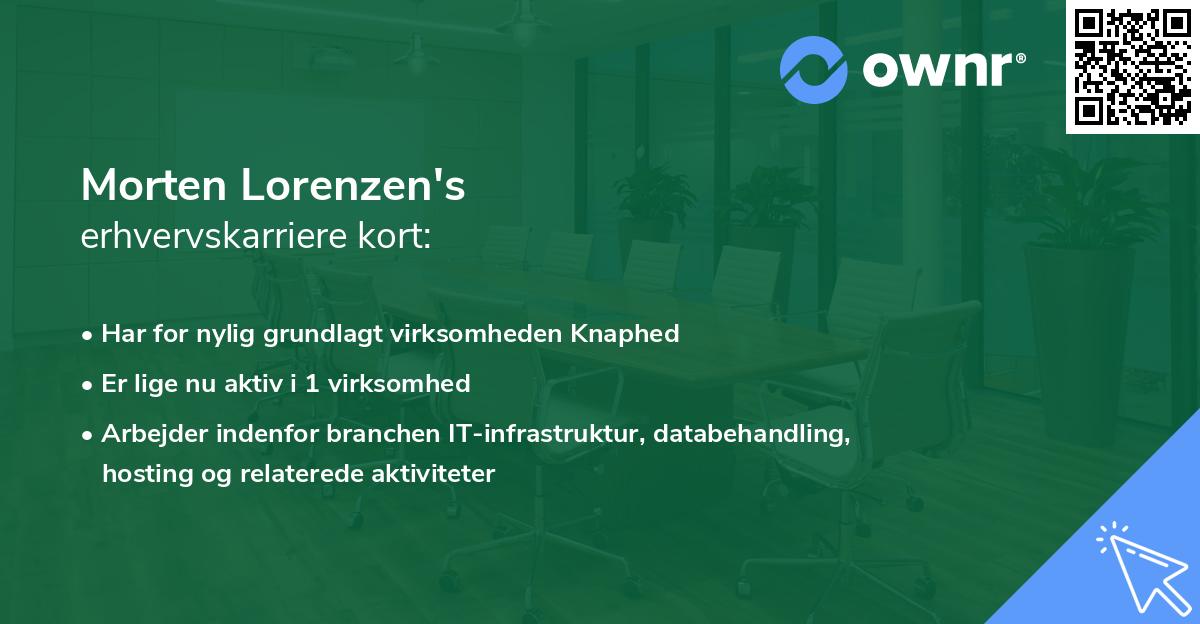 Morten Lorenzen's erhvervskarriere kort