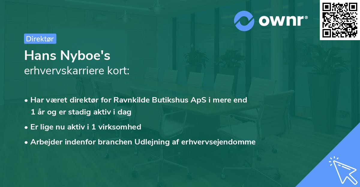 Hans Nyboe's erhvervskarriere kort