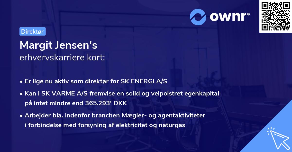 Margit Jensen's erhvervskarriere kort