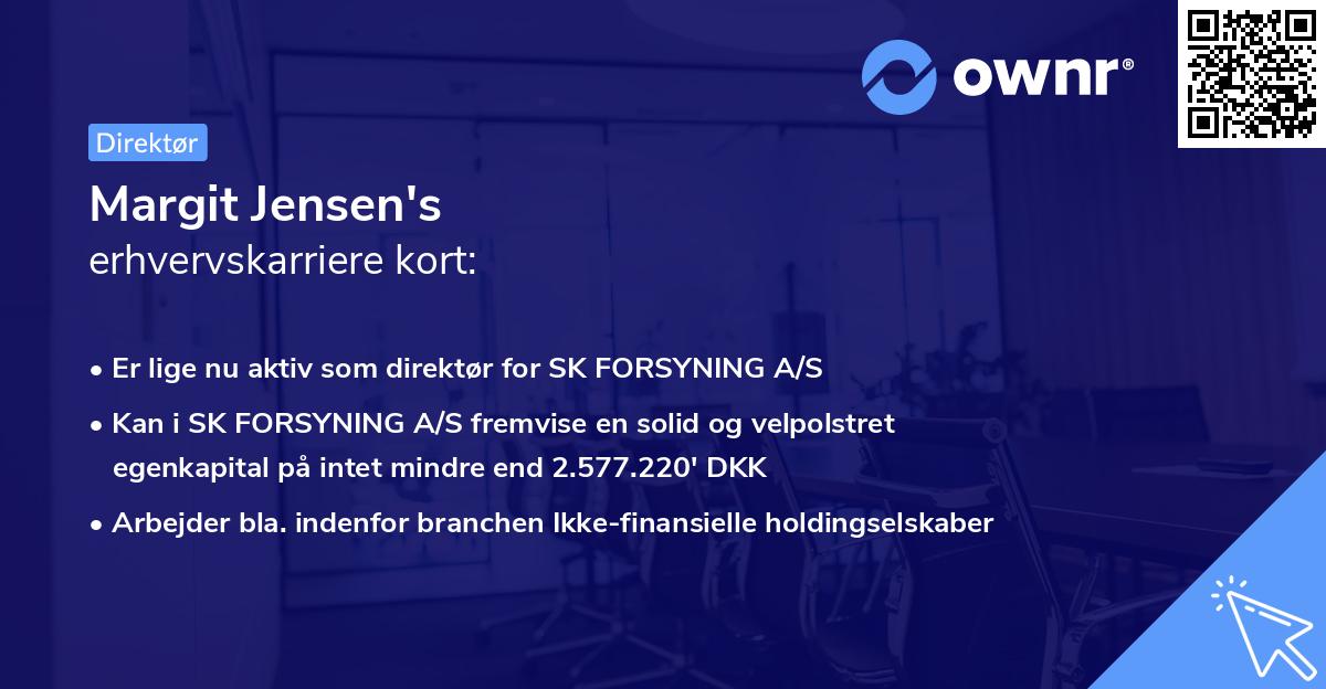 Margit Jensen's erhvervskarriere kort