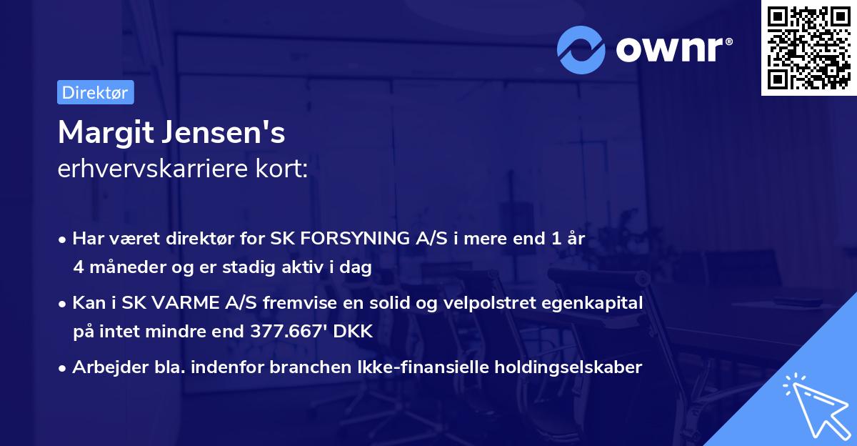 Margit Jensen's erhvervskarriere kort