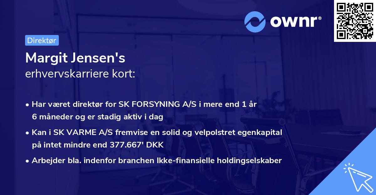 Margit Jensen's erhvervskarriere kort