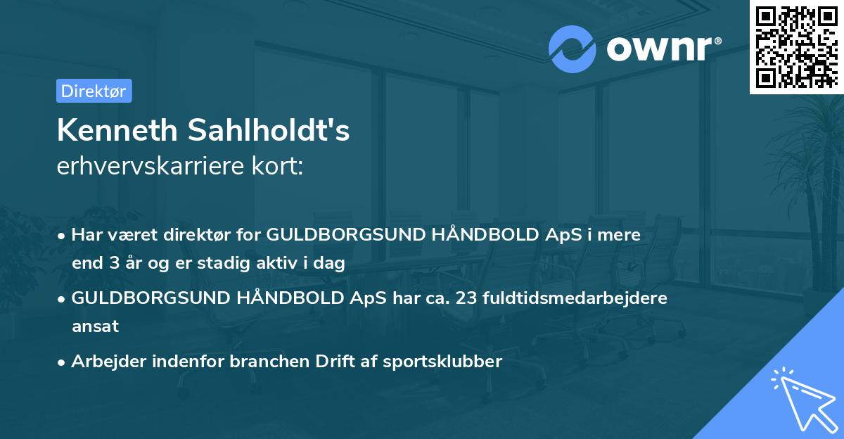 Kenneth Sahlholdt's erhvervskarriere kort