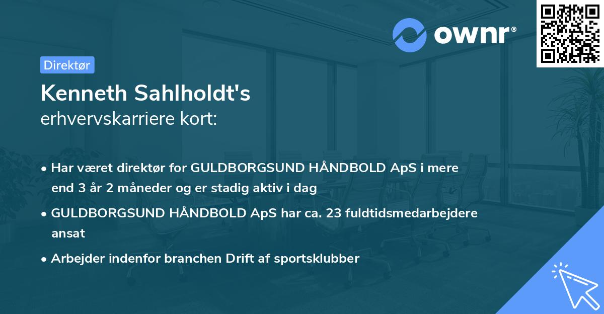 Kenneth Sahlholdt's erhvervskarriere kort