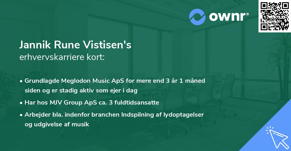 Jannik Rune Vistisen's erhvervskarriere kort