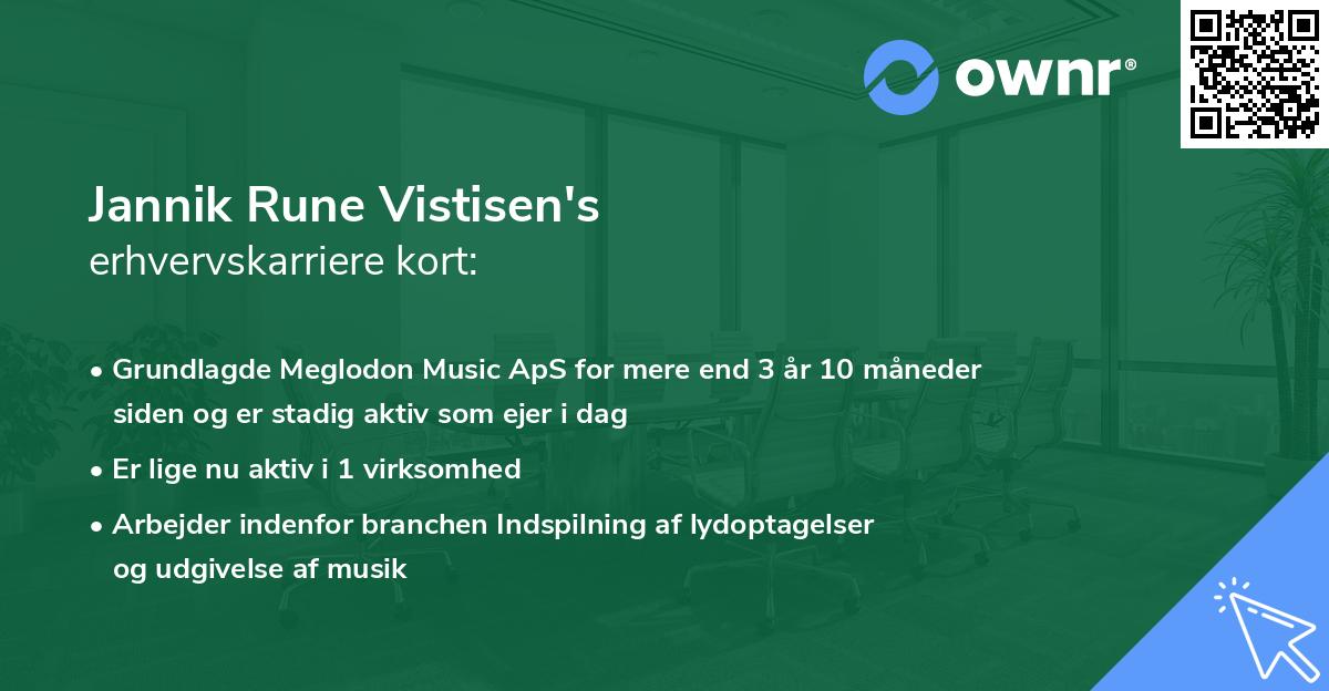 Jannik Rune Vistisen's erhvervskarriere kort