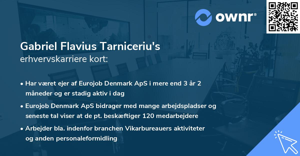 Gabriel Flavius Tarniceriu's erhvervskarriere kort