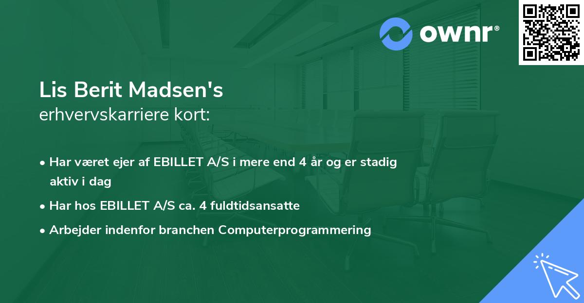 Lis Berit Madsen's erhvervskarriere kort