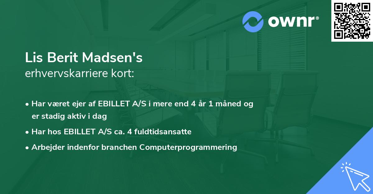 Lis Berit Madsen's erhvervskarriere kort