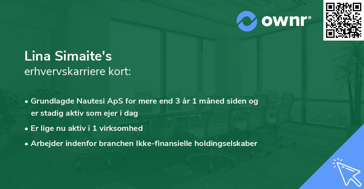 Lina Simaite's erhvervskarriere kort