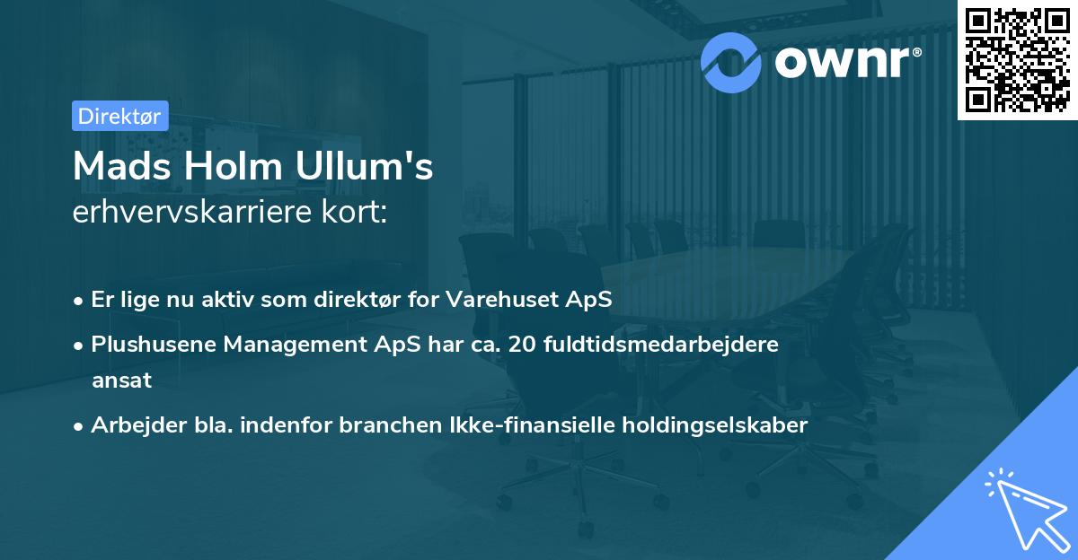 Mads Holm Ullum's erhvervskarriere kort