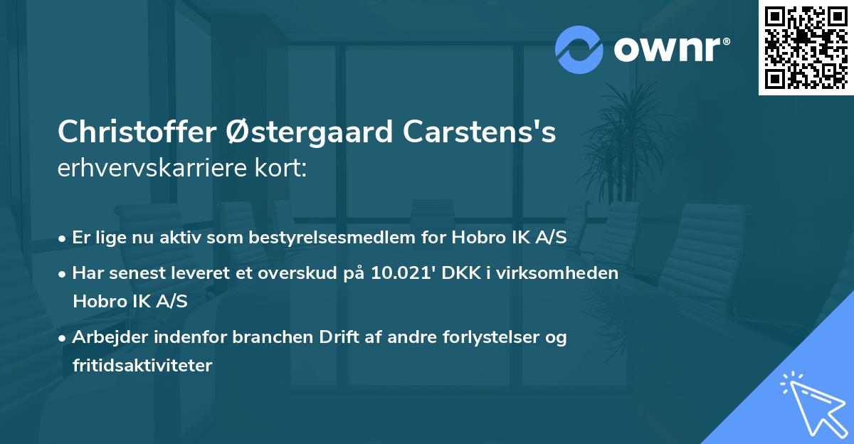 Christoffer Østergaard Carstens's erhvervskarriere kort