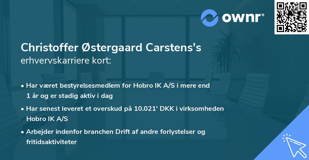 Christoffer Østergaard Carstens's erhvervskarriere kort