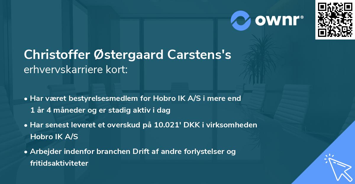Christoffer Østergaard Carstens's erhvervskarriere kort