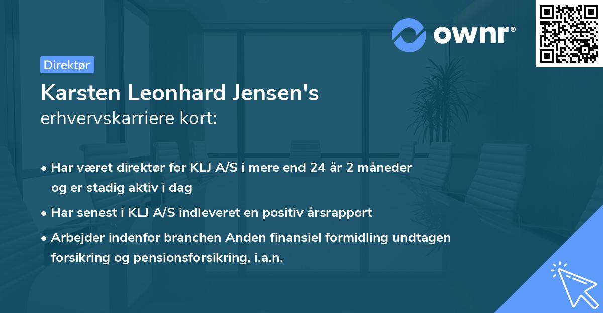 Karsten Leonhard Jensen's erhvervskarriere kort