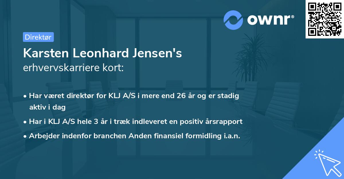 Karsten Leonhard Jensen's erhvervskarriere kort