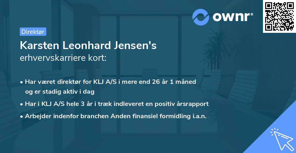 Karsten Leonhard Jensen's erhvervskarriere kort