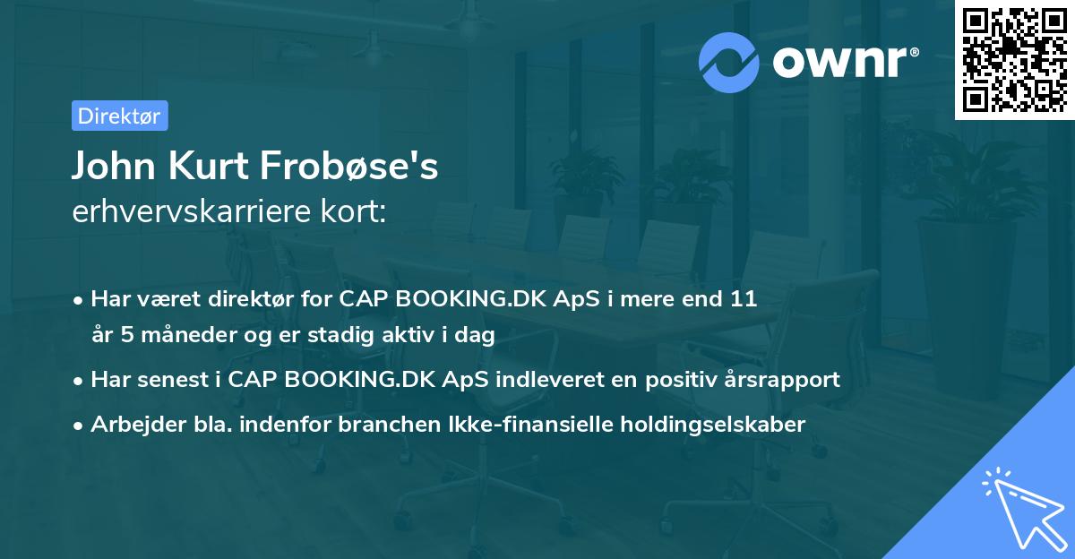 John Kurt Frobøse's erhvervskarriere kort