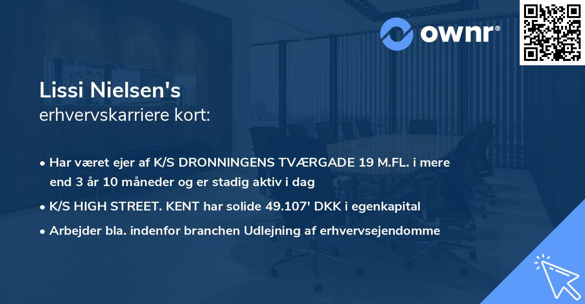 Lissi Nielsen's erhvervskarriere kort