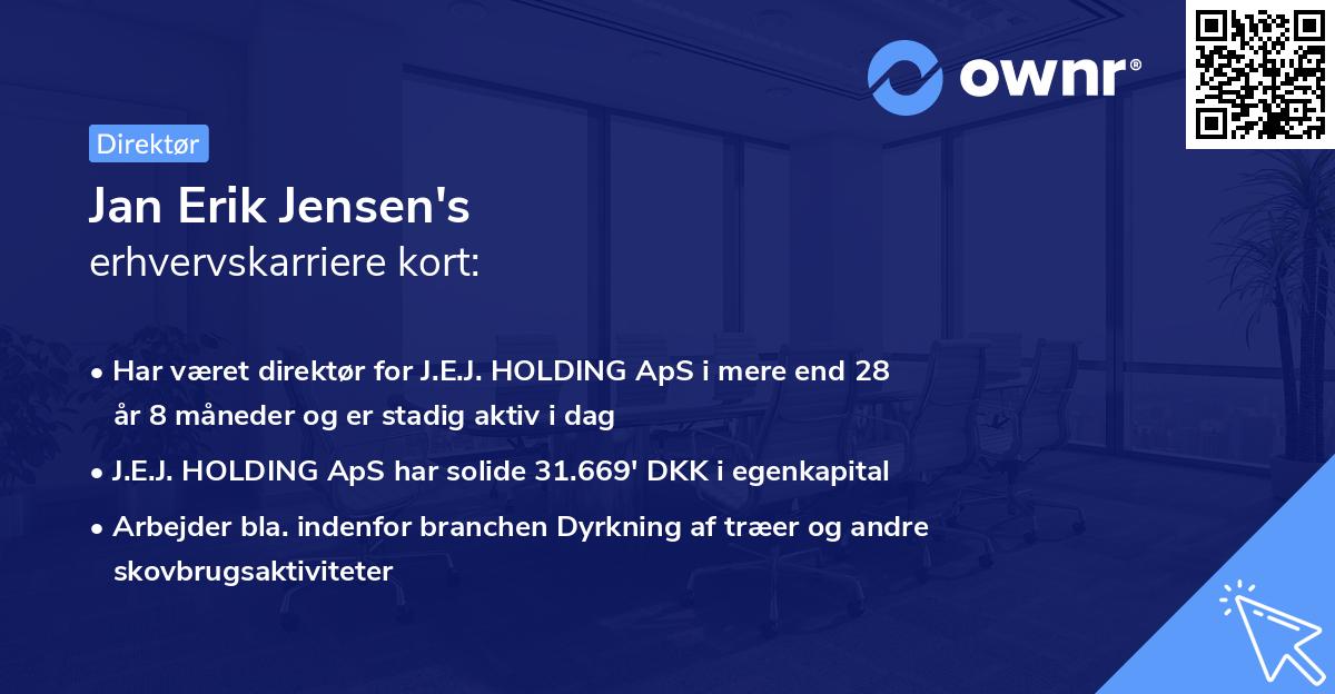 Jan Erik Jensen's erhvervskarriere kort