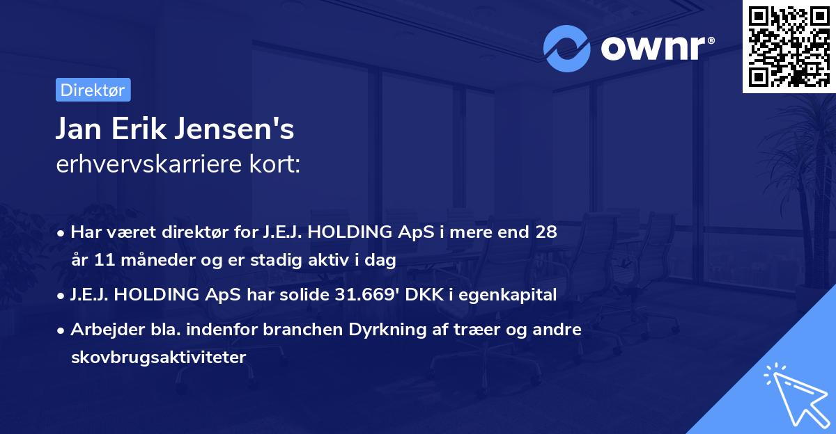 Jan Erik Jensen's erhvervskarriere kort