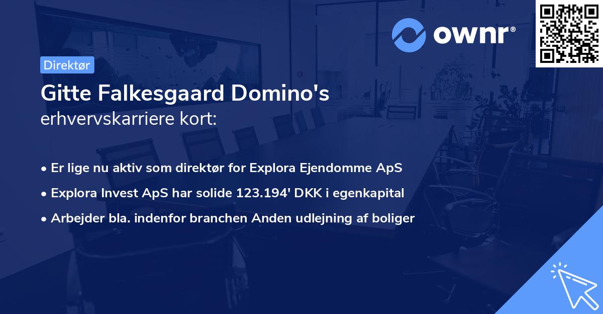 Gitte Falkesgaard Domino's erhvervskarriere kort