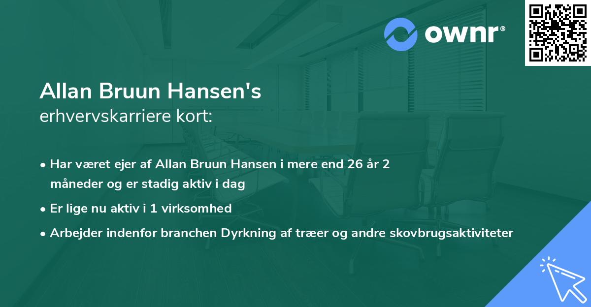 Allan Bruun Hansen's erhvervskarriere kort