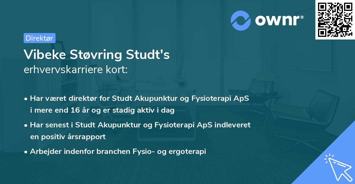 Vibeke Støvring Studt's erhvervskarriere kort