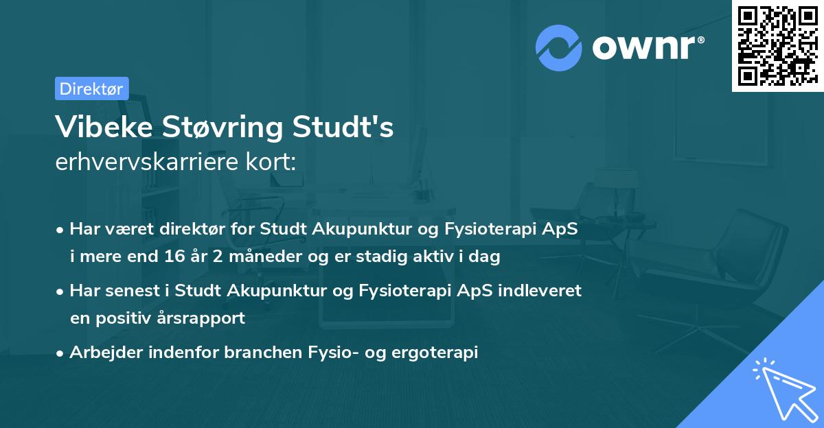 Vibeke Støvring Studt's erhvervskarriere kort