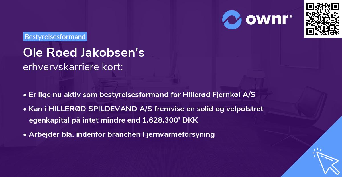 Ole Roed Jakobsen's erhvervskarriere kort