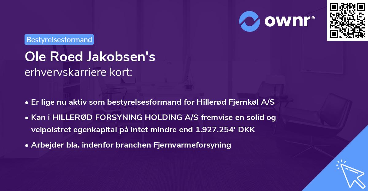 Ole Roed Jakobsen's erhvervskarriere kort